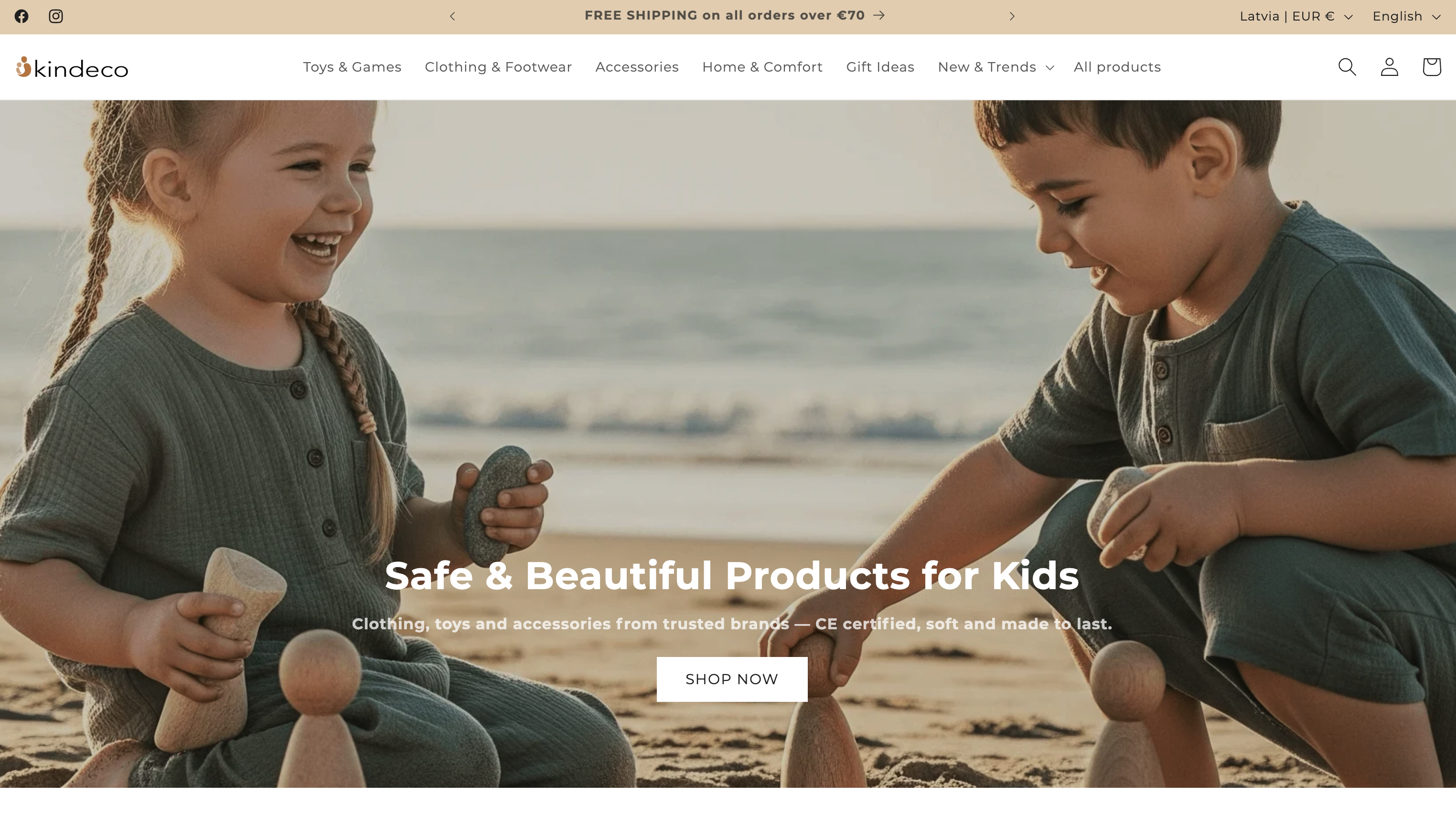 Kindeco.eu – European Kids' Goods Online Store (Shopify)